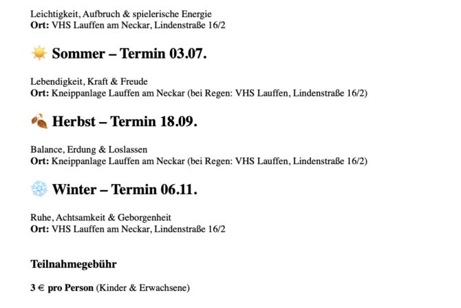 Kinder- und Familienyoga im Zeichen der Jahreszeiten